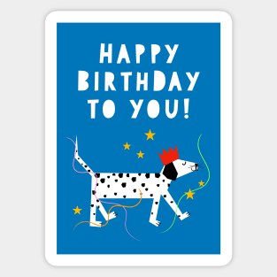 Spotty Dog Birthday Greeting Sticker